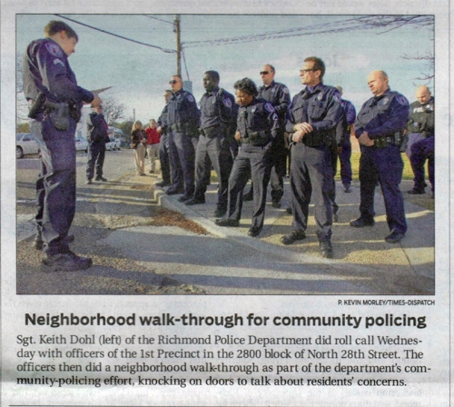 Sgt. Keith Dohl in the Richmond Times-Dispatch